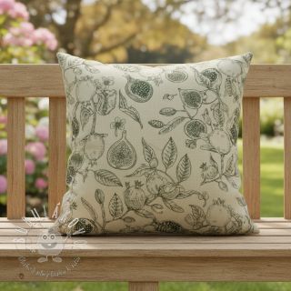 Dekoračná látka RUSTIC VINTAGE PRINT Granata kaki