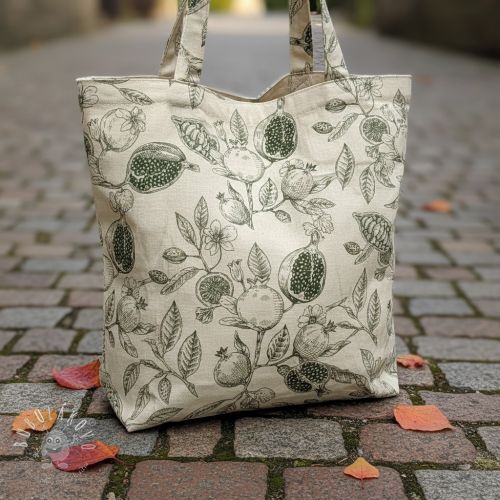 Dekoračná látka RUSTIC VINTAGE PRINT Granata kaki