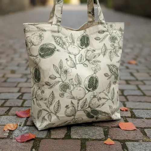 Dekoračná látka RUSTIC VINTAGE PRINT Granata kaki
