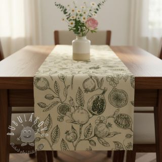 Dekoračná látka RUSTIC VINTAGE PRINT Granata kaki