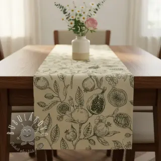 Dekoračná látka RUSTIC VINTAGE PRINT Granata kaki