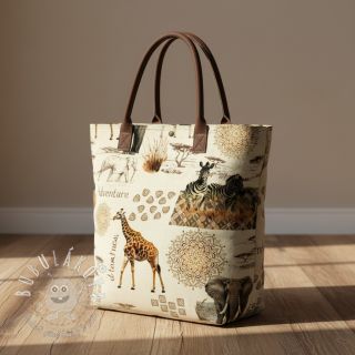 Dekoračná látka Linenlook Wildlife Safari Trip digital print