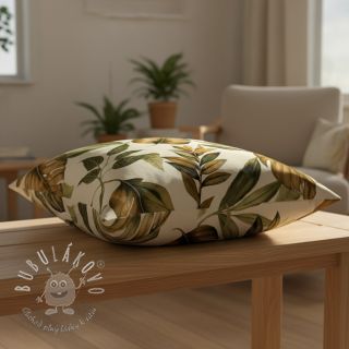 Dekoračná látka Linenlook Botanic Bold Leaf digital print