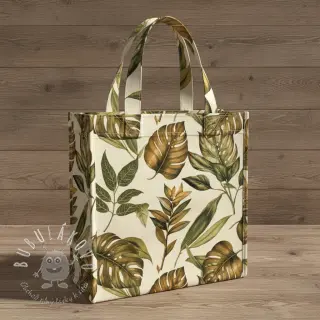 Dekoračná látka Linenlook Botanic Bold Leaf digital print
