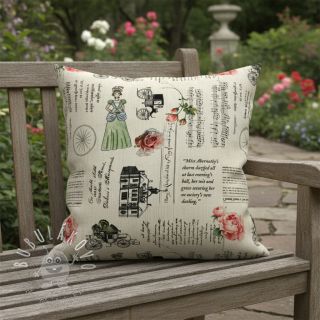 Dekoračná látka Linenlook Regal Newspaper digital print