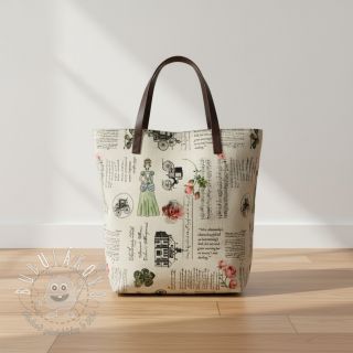 Dekoračná látka Linenlook Regal Newspaper digital print