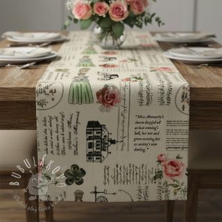 Dekoračná látka Linenlook Regal Newspaper digital print