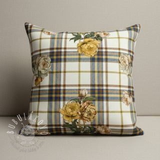 Dekoračná látka Linenlook Classic Peony Check digital print