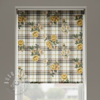 Dekoračná látka Linenlook Classic Peony Check digital print