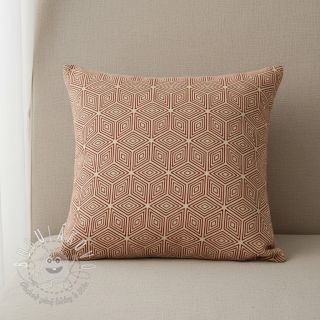 Dekoračná látka Linenlook Blocks 3D Illusion cherry