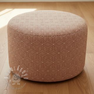 Dekoračná látka Linenlook Blocks 3D Illusion cherry