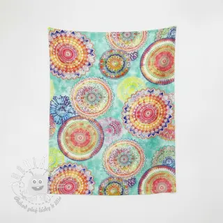 Dekoračná látka s teflonovou úpravou MANDALA WATERCOLOUR GREEN