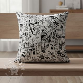 Dekoračná látka jacquard Neo noir blanc