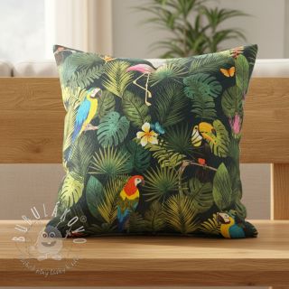 Dekoračná látka premium Tropical jungle bird digital print