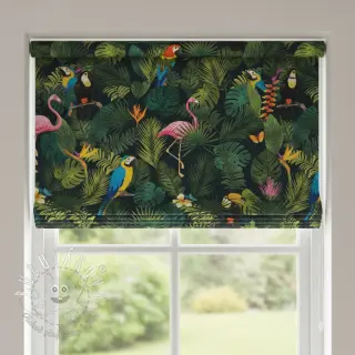 Dekoračná látka premium Tropical jungle bird digital print
