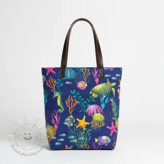 Dekoračná látka premium Underwater sea life digital print