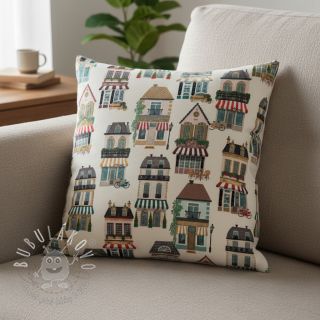 Dekoračná látka premium Shop Boutique City digital print