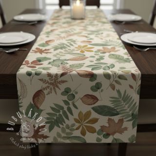 Dekoračná látka Linenlook Coloured Leaf Mix digital print