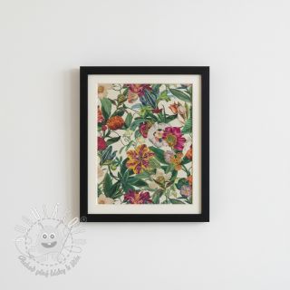 Dekoračná látka Linenlook Flashy Floral Party digital print