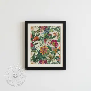 Dekoračná látka Linenlook Flashy Floral Party digital print