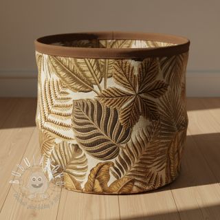 Dekoračná látka premium Leaf Embroidery digital print