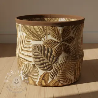 Dekoračná látka premium Leaf Embroidery digital print