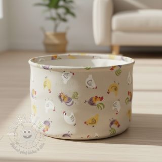 Dekoračná látka Linenlook Rooster And Chick