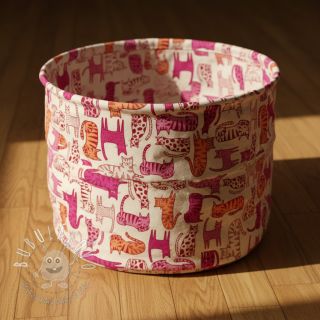 Dekoračná látka Linenlook Cat Wildlife Art pink