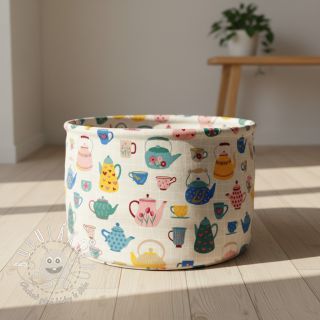 Dekoračná látka premium Happy Teapot Party