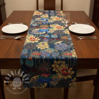 Dekoračná látka jacquard Opium allover bleu