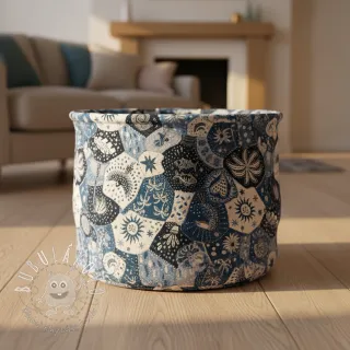 Dekoračná látka jacquard Tucan allover bleu