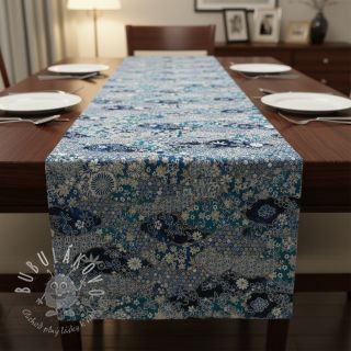 Dekoračná látka jacquard Nuage allover bleu