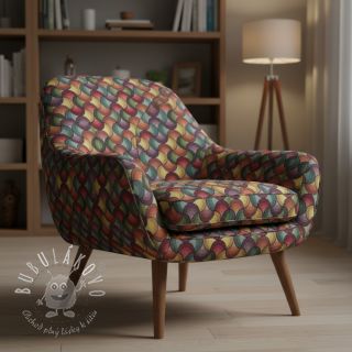 Dekoračná látka GOBELIN PREMIUM Graphic Wave Scale