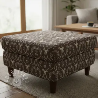 Dekoračná látka jacquard DOUBLE FACE Landhaus Deer Heart taupe