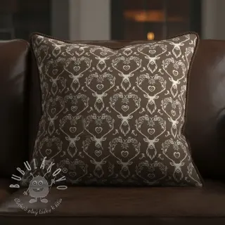 Dekoračná látka jacquard DOUBLE FACE Landhaus Deer Heart taupe