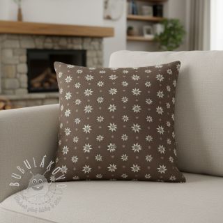 Dekoračná látka jacquard DOUBLE FACE Landhaus Edelweiss taupe