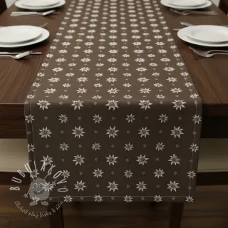 Dekoračná látka jacquard DOUBLE FACE Landhaus Edelweiss taupe