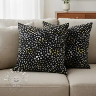 Dekoračná látka jacquard Flower Mix Sprinkle metallic deluxe