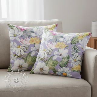 Dekoračná látka Genoveva flower lila digital print