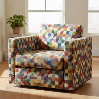 Dekoračná látka GOBELIN PREMIUM Graphic retro shapes