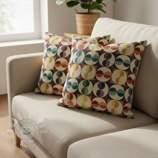 Dekoračná látka GOBELIN PREMIUM Graphic square circle