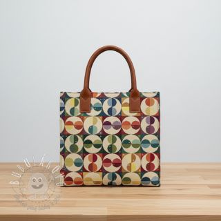 Dekoračná látka GOBELIN PREMIUM Graphic square circle