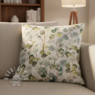 Dekoračná látka Linenlook Eucalyptus boho leaf digital print