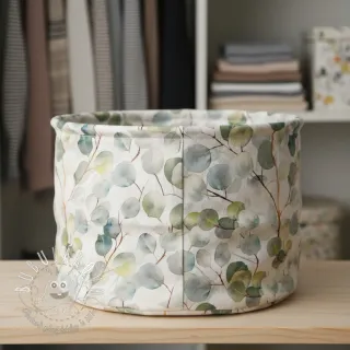 Dekoračná látka Linenlook Eucalyptus boho leaf digital print