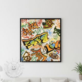 Dekoračná látka premium Graffiti street art