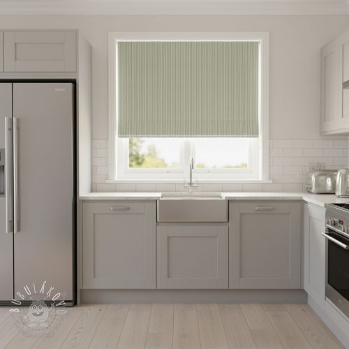 Dekoračná látka DOBBY Colored stripe soft green