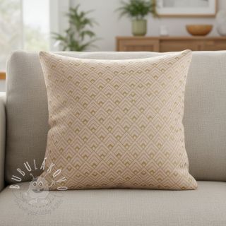 Dekoračná látka Linenlook Art deco cubes rose metallic premium