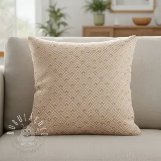 Dekoračná látka Linenlook Art deco cubes rose metallic premium