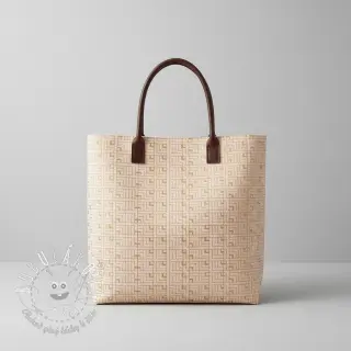 Dekoračná látka Linenlook Art deco cubes rose metallic premium