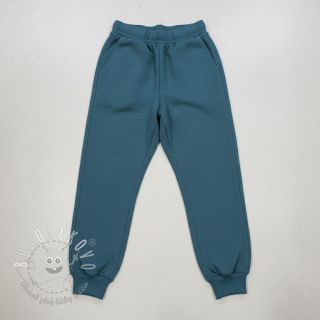 Teplákovina počesaná MELANGE dark petrol